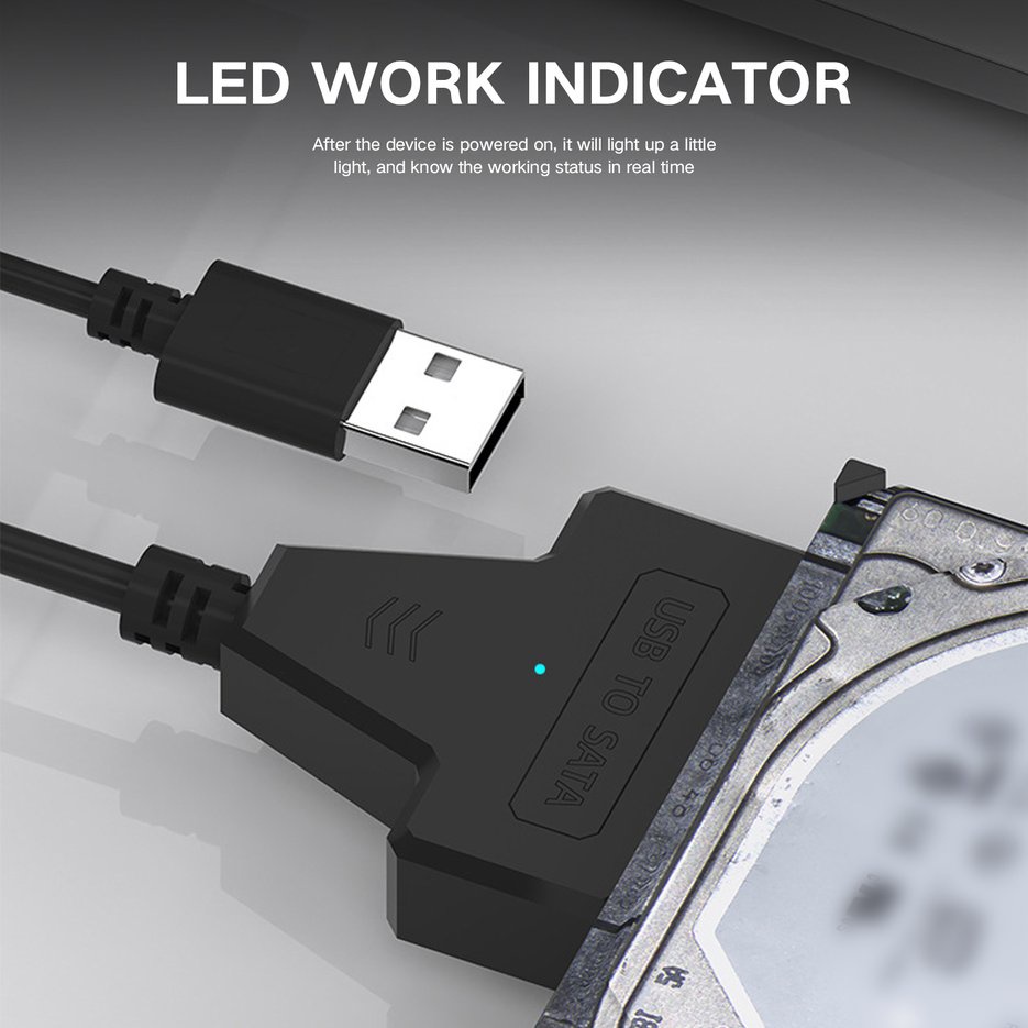 Cáp Chuyển Đổi Usb 2.0 Type C Sang 2.5 Inch Sata Cho Ổ Cứng 2.5 '' Hdd / Ssd