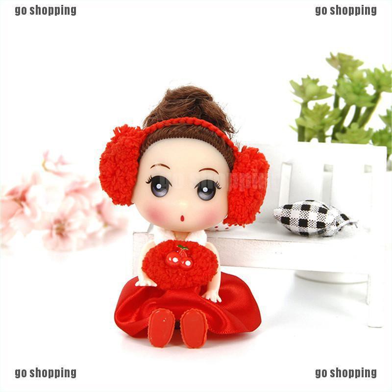 {go shopping}12cm Mini Cute Ear Phone Confused Doll Best Toy Gift Doll For Girl