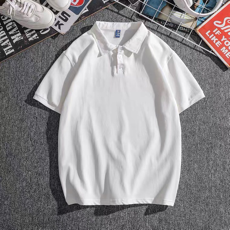 Áo Polo Unisex trơn, basic 3 màu cơ bạn Đen + Trắng + Xám chất cá sấu