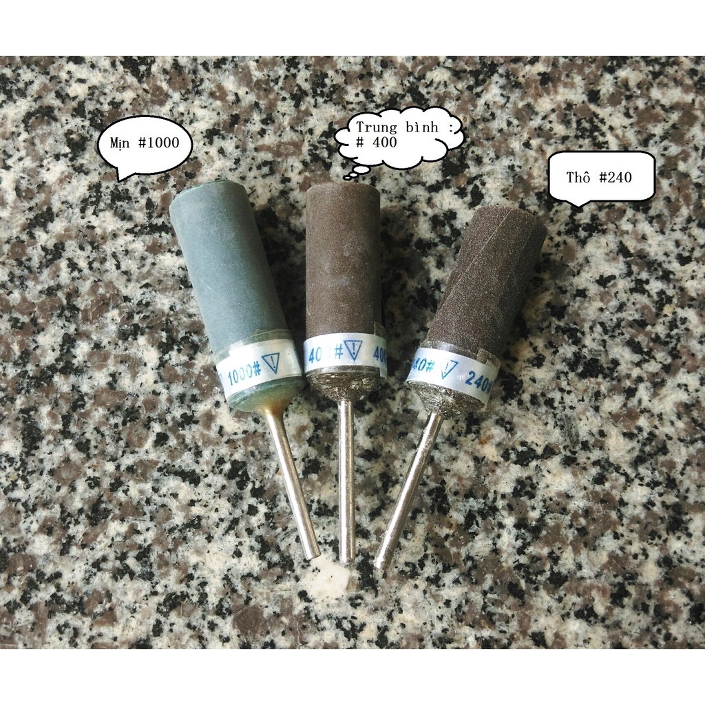 Cây kẹp gắn sẵn giấy nhám cuộn tròn trục lắp  2.35mm