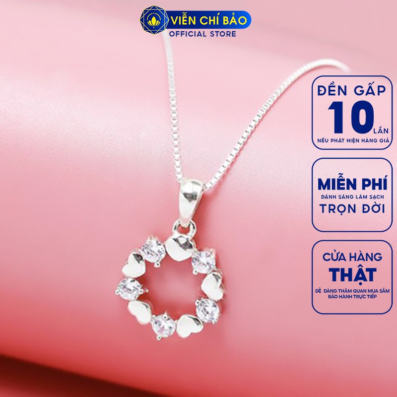 Dây chuyền bạc nữ mặt nguyệt quế chất liệu bạc 925 thời trang phụ kiện trang sức Viễn Chí Bảo D400800