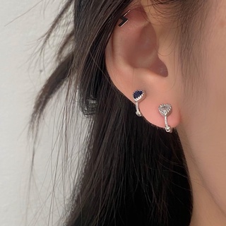 Bông tai tim đá màu S925
