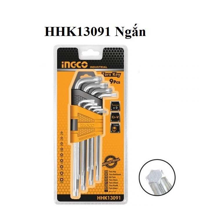 Bộ lục giác 9 cái hai đầu ( Đầu Bông - Đầu Bông) TOTAL ( THT106391 THT106392 ) INGCO ( HHK13091 HHK13092 )