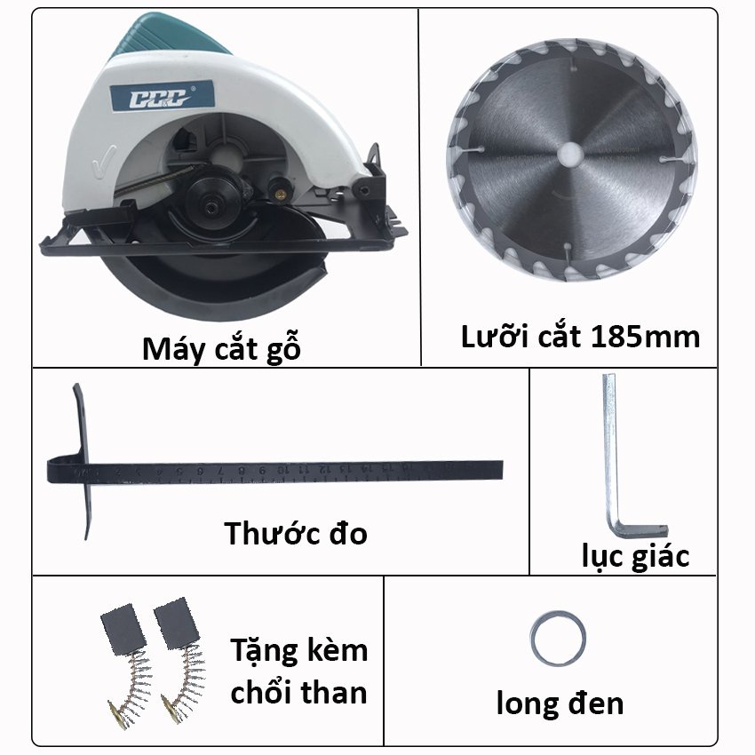 Máy cắt gỗ, máy cưa gỗ lưỡi 185mm chính hãng GGG G-5800| Công suất lớn 1600w, cắt góc 45 độ