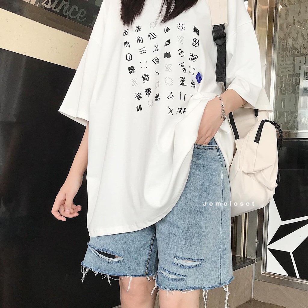 Áo Phông Nữ JEMCLOSET Form Rộng Tay Ngắn In Họa Tiết Nhí Dễ Thương XTRACI-10030
