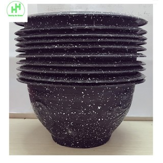 10 Chậu Nhựa Trồng Hoa, Cây Cảnh Giả Đá Đen Trường Hải T28