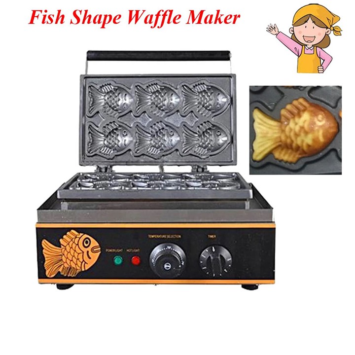 Máy làm bánh cá taiyaki công nghiệp 6 con