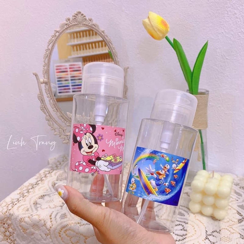 Bình Nhấn, bình xịt 250ml đựng nước lau gel, cồn, axetol làm nail
