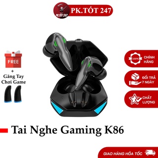 Tai Nghe Bluetooth Không Dây Gaming K86, Tai Nghe Chơi Game Bluetooth 5.2 TWS Có Mic - Pin Cực Trâu - Độ Trễ Cực Thấp