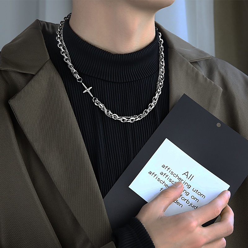 Dây Chuyền Thép Titan 19876 Phong Cách Hip Hop Hàn Quốc Đơn Giản Dễ Phối Đồ