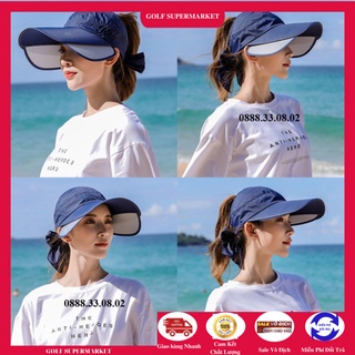 Nón golf, mũ golf vành rộng hở đầu chống tia uv cao cấp dành cho nữ