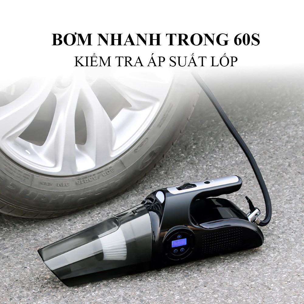 Máy hút bụi mini cầm tay đa năng, máy hút bụi xe ô tô và trong nhà công suất 120W, tích hợp nhiều chế độ 4 in 1