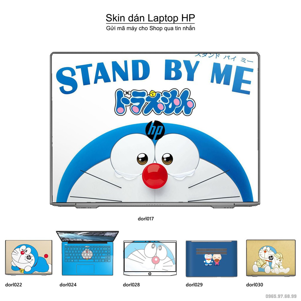 Skin dán Laptop HP in hình Doraemon (inbox mã máy cho Shop)