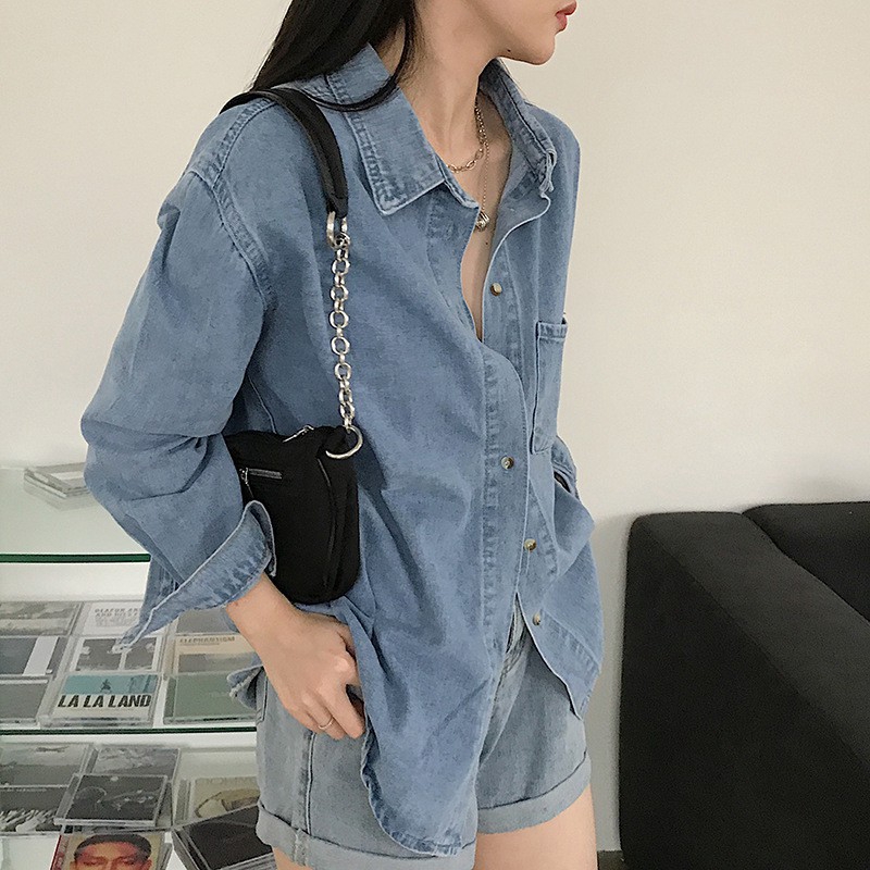 Korean Retro Loose Women's Personalized Denim Jacket