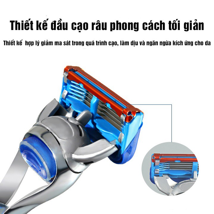 Dao cạo râu, Dao cạo râu 5 lưỡi sắc bén- không gỉ sét- Kèm 8 lưỡi thay thế và kem cạo râu