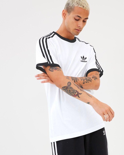 Áo Phông Adidas Unisex, áo thun nam nữ 3 sọc basix logoo thêu ngực