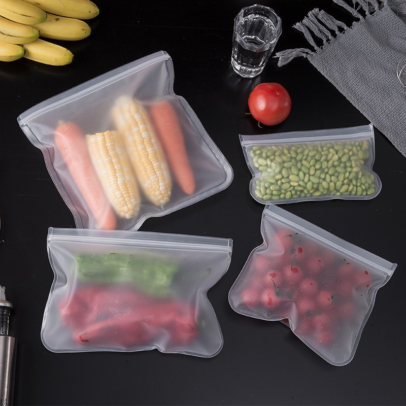 Túi zip bảo quản thực phẩm tái sử dụng nhiều an toàn EVA, túi bảo quản thực phẩm khóa zip tiện dụng size 28 x26cm