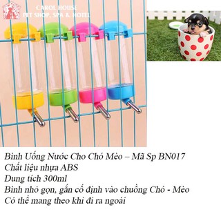 Bình uống nước tự động treo chuồng cho Chó Mèo