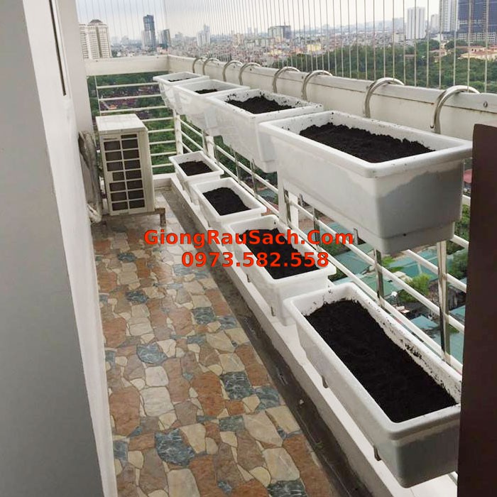 Giá Móc Treo 2 Tầng Trồng Rau/ Hoa - Treo Ban Công/ Lan Can - Thông Minh Bền Đẹp - Chưa Bao Gồm Chậu