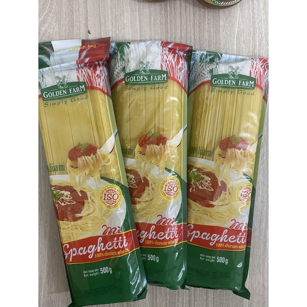 Sốt mì ý – mì spaghetti Golden Farm – xốt mì truyền thống và sốt mì thịt bò – chai 370gram