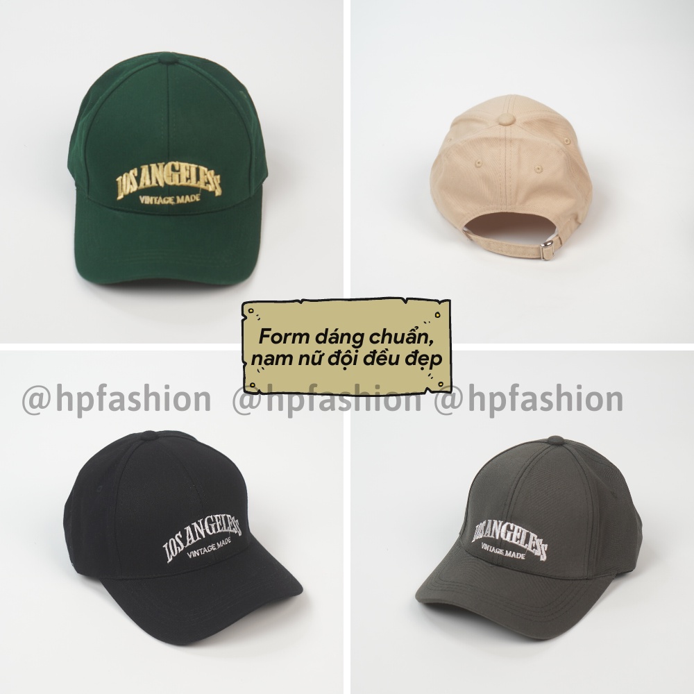 Mũ lưỡi trai ❤️ Nón kết thêu chữ LOS ANGELESS chất kaki cao cấp form unisex nam nữ N67 - Happy Style