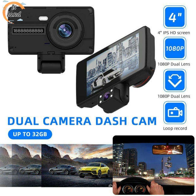 Camera Hành Trình Hai Ống Kính Dvr Hd 1080p Hỗ Trợ Tầm Nhìn Ban Đêm Cho Xe Hơi