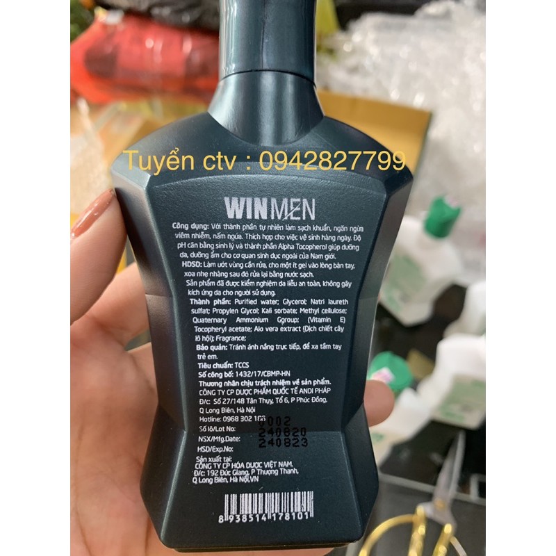 Dung dịch vệ sinh nam Winmen 110ml - Dung Dịch Vệ Sinh Vùng Kín Nam Giới, Kháng Khuẩn, Giữ Ẩm, Hương Bạc Hà Má