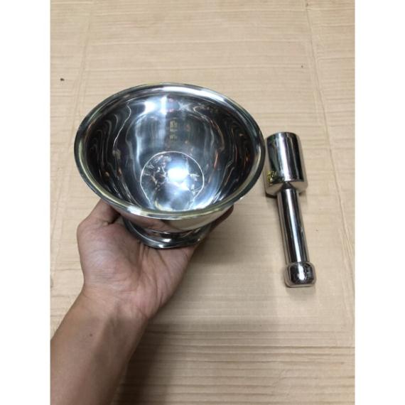 Dụng cụ giã tiêu đâm tiêu giã hành tỏi cối chày inox cỡ số lớn nhỏ