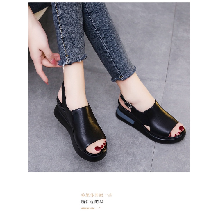 Giày Sandal Đế Xuồng Hở Ngón Cài Khóa Sau Lưng Thời Trang Dành Cho Nữ