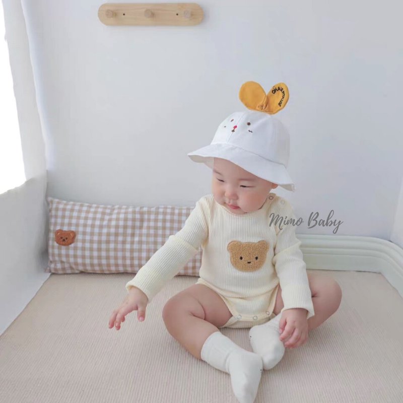 Mũ nón tai bèo, mũ bucket hình chuột con đính nơ dễ thương cho bé MH136 Mimo Baby