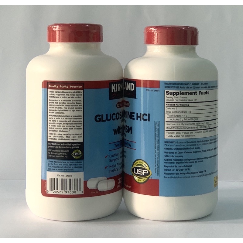 Viên uống Glucosamine HCL 1500mg With MSM 1500mg Kirkland