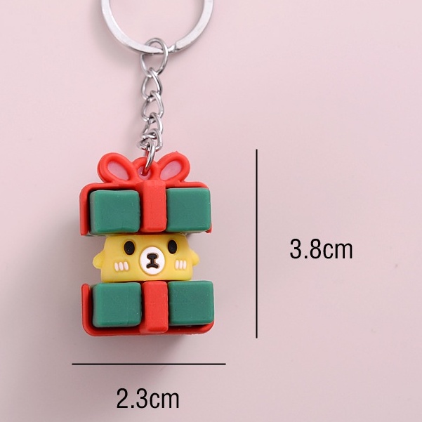 Móc khóa hộp quà động vật dễ thương 2.3*3.8cm