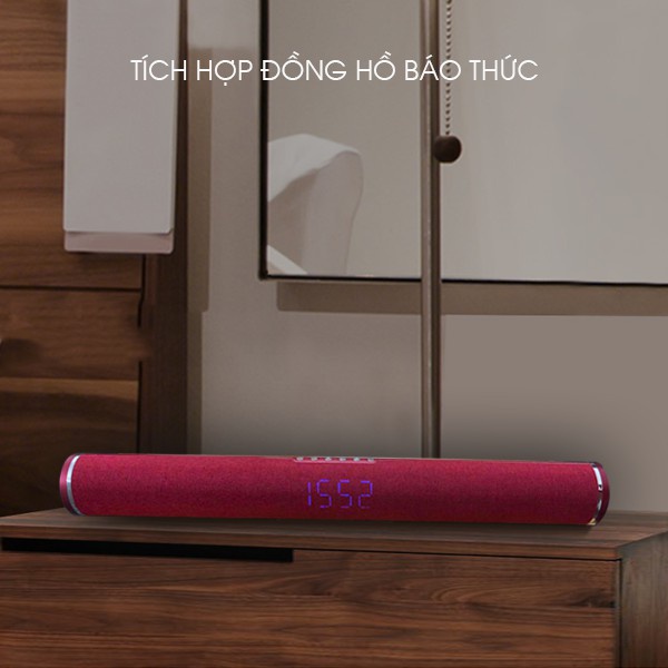 Loa bluetooth không dây siêu bass R1 nghe nhạc cực hay kiêm đồng hồ hỗ trợ usb và thẻ nhớ