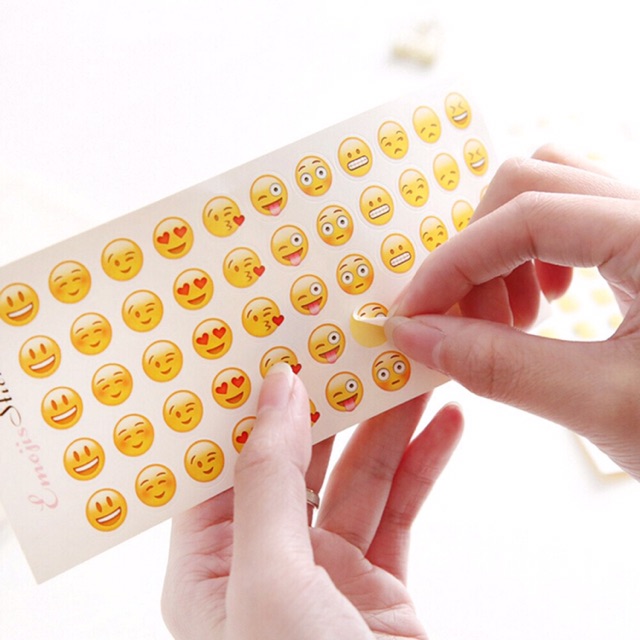 Sticker Emoji đáng yêu (1 sét 12 tấm) - Sticker trang trí sổ sách/ góc học tập