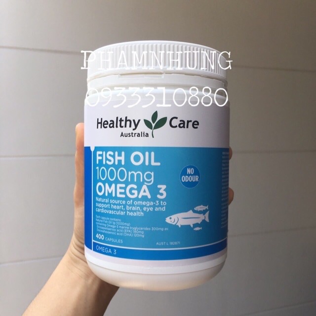 Dầu Cá Healthy Care Omega 3 Fish Oil 1000mg (400 viên).