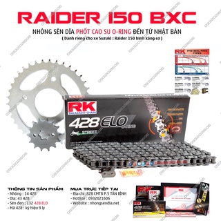 Nhông dĩa RK xe Raider 150 bxc sên phốt cao su chính hãng