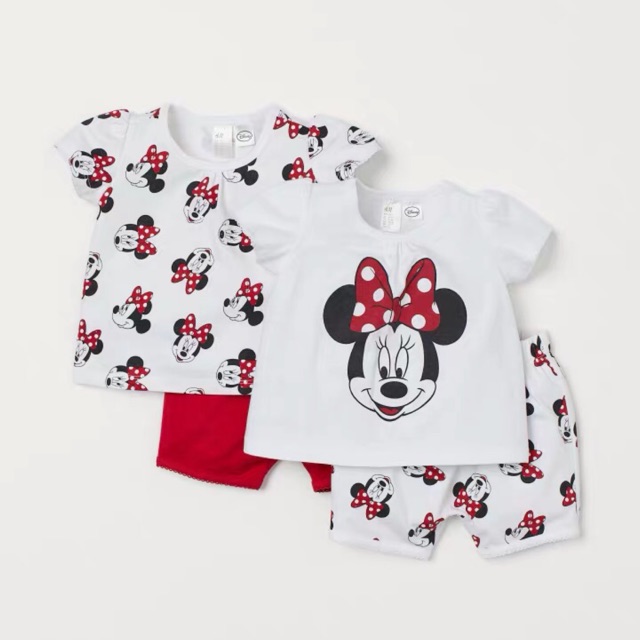 Bộ cộc cotton mickey bé gái HM 9M-5Y (có ảnh thật)