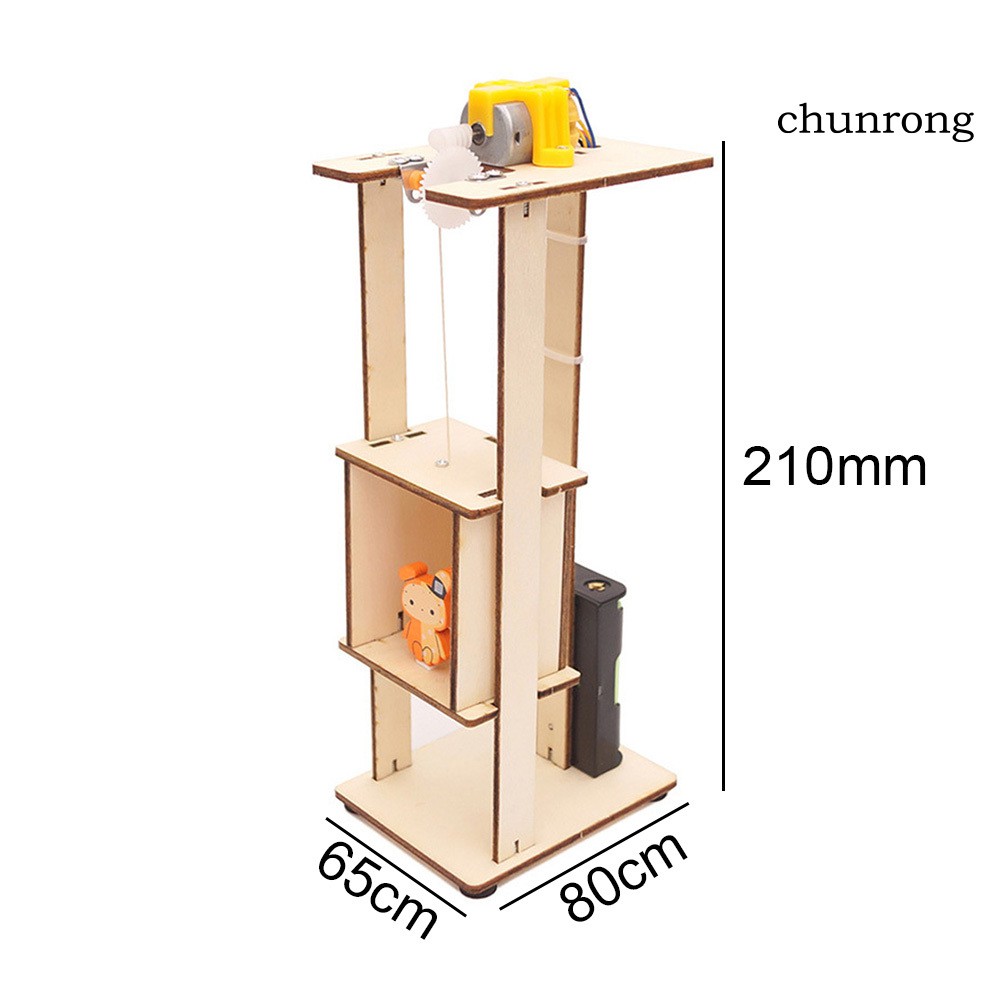 CR+2Pcs DIY Assemble Electric Lift Model Science Experiment Education Kids Toy