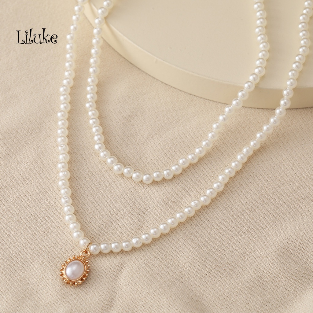 Vòng cổ Hợp Kim Trang Trí Hạt Nhiều Lớp Thời Trang Cho Nữ