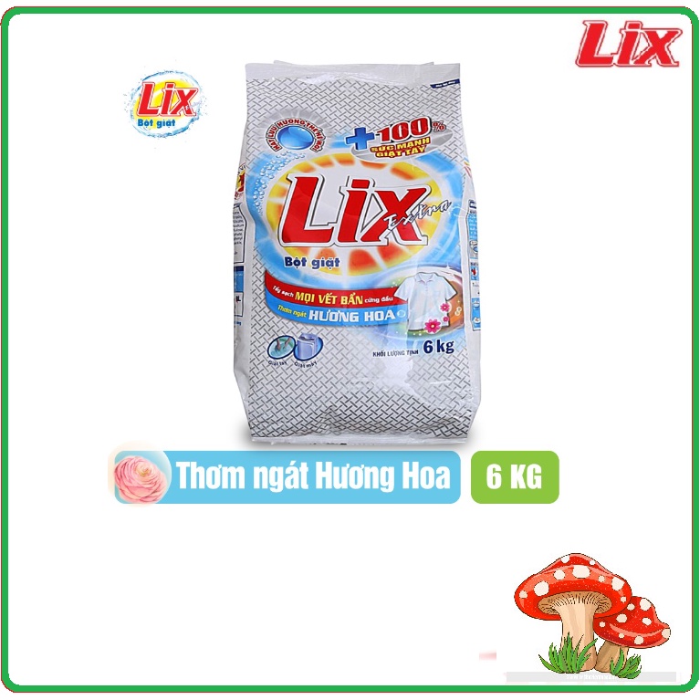 Bột Giặt LIX Extra Hương Hoa Tẩy Sạch Vết Bẩn Cứng Đầu 5,5Kg (Hàng Tặng Kèm Có Thể Thay Đổi Theo Từng Lô Hàng )