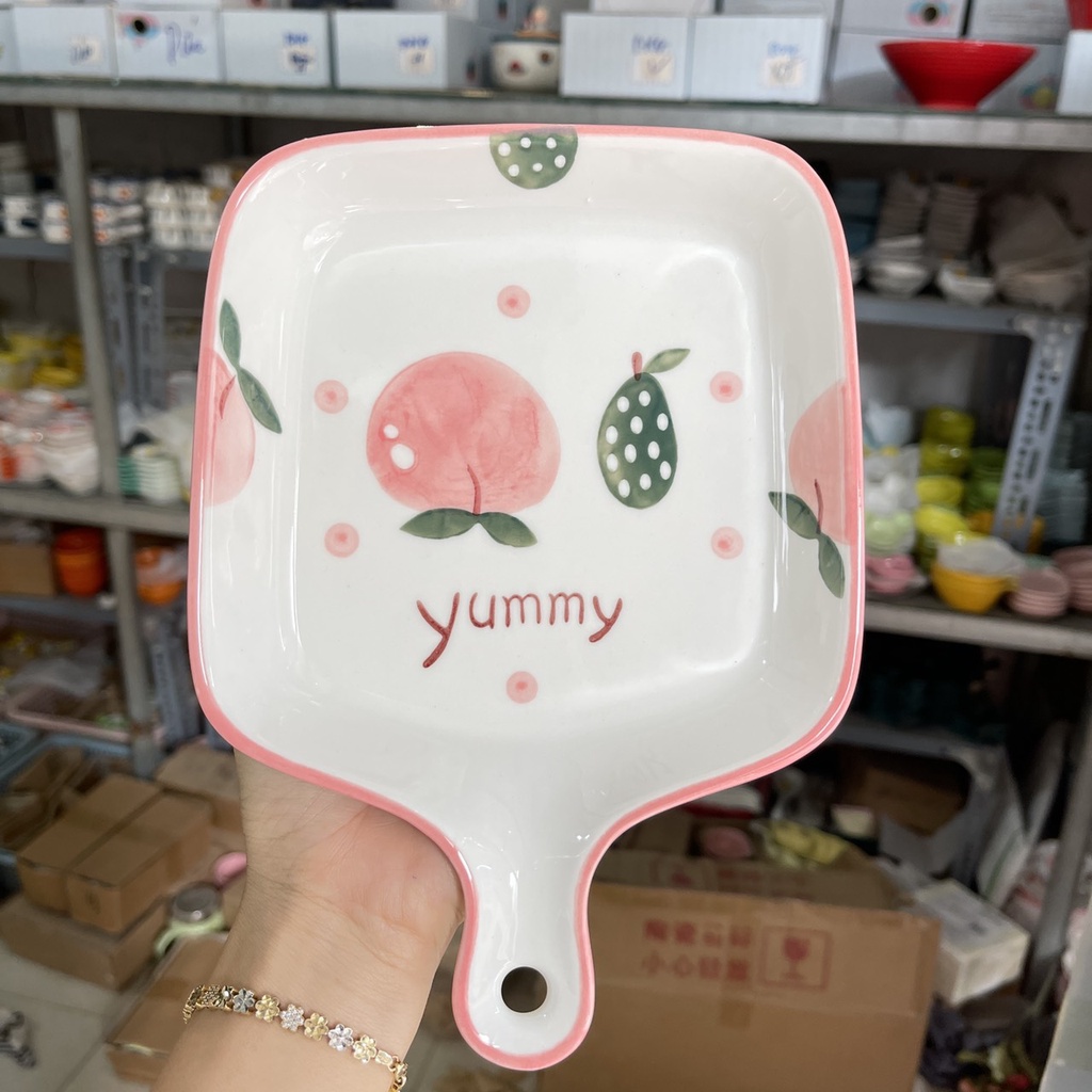 Bát đĩa gốm sứ decor siêu đẹp set đào 15 món cho bé cực xinh yêu