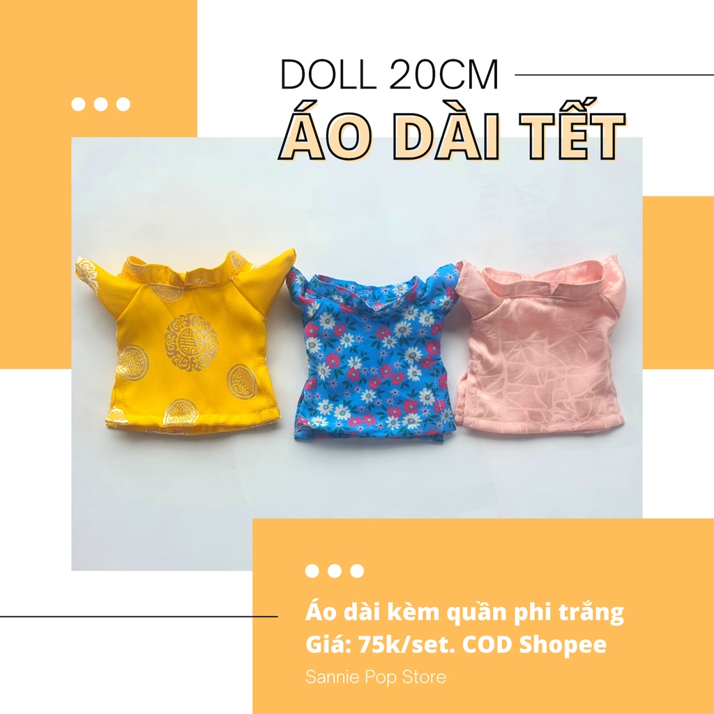 Áo dài Tết cho doll 20cm