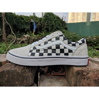 [FULL BOX] Giày V Old Skool Checkerboard Carô màu đen trắng phối xám