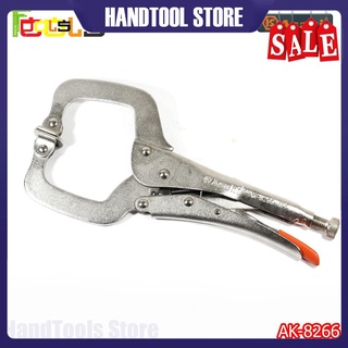 Kìm chết chữ C có kẹp Asaki AK-8266 11inch - 275mm (Kềm bấm hàn chữ C)