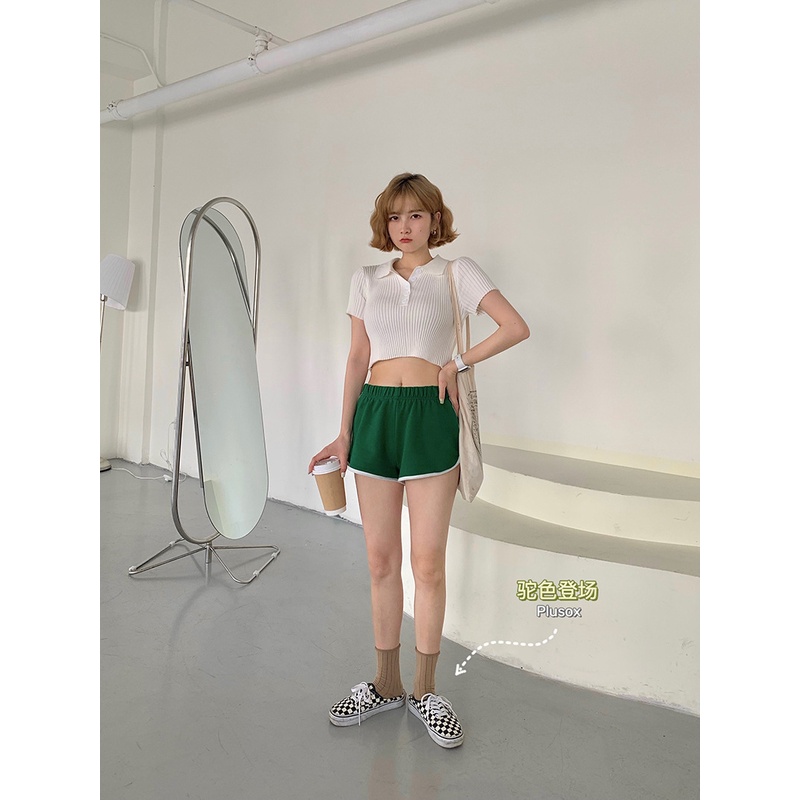 Vớ Ống Lửng Viền Cong Màu Sắc Kem Phong Cách Mùa Hè Mỏng Nhẹ