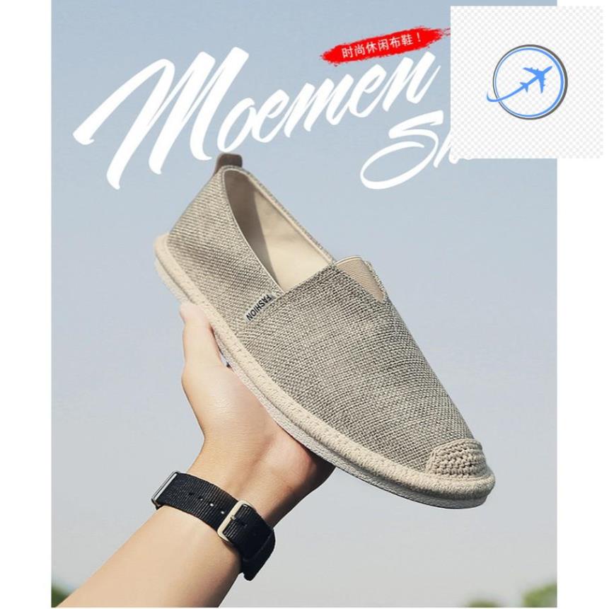 ️🏀⛷️ Slip on nam - Giày lười vải nam cao cấp - Vải bố màu rêu xám, mũi cói - Mã SP 2905 (có size 44) ️🏀⛷️
