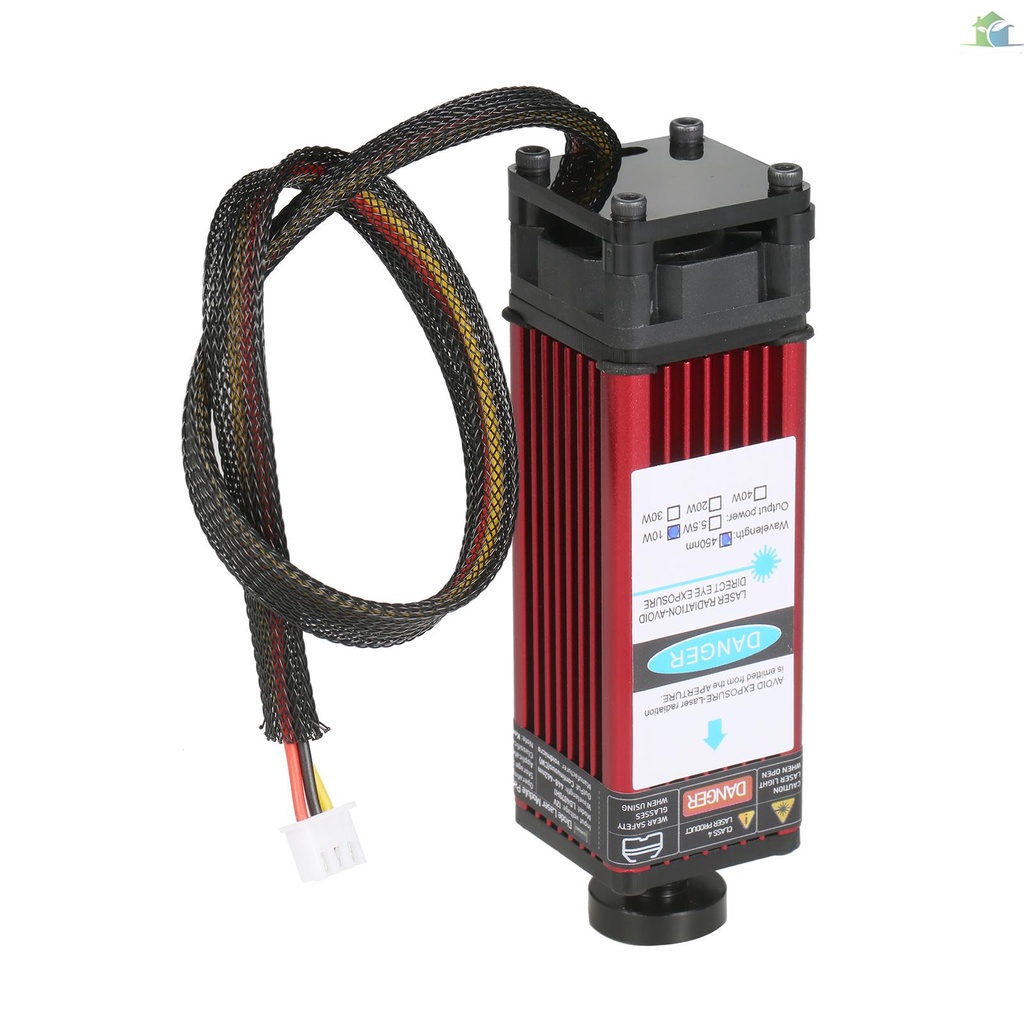 Mô đun laser bước sóng 450nm có thể điều chỉnh độ chính xác công suất 10W chuyên dụng cho máy khắc laser