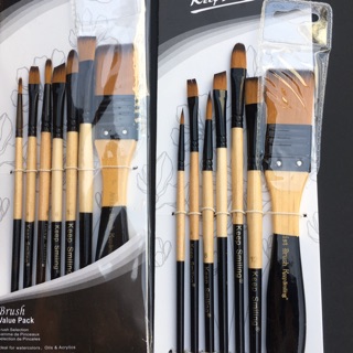 Bộ 6 bút lông cọ vẽ hỗn hợp kèm gesso 1” hàng chính hãng Keep smilling