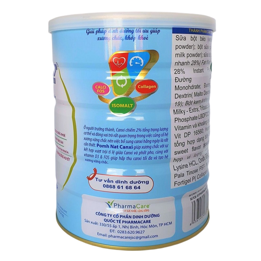 Sữa bột Pomh Nat Canxi sung colagen cho người già lon 900g