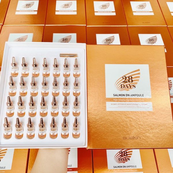 Tế bào gốc DNA Trứng Cá Hồi Trị Mụn, Tái Tạo, Phục Hồi Da Suiskin Salmon DN Ampoule 28 days